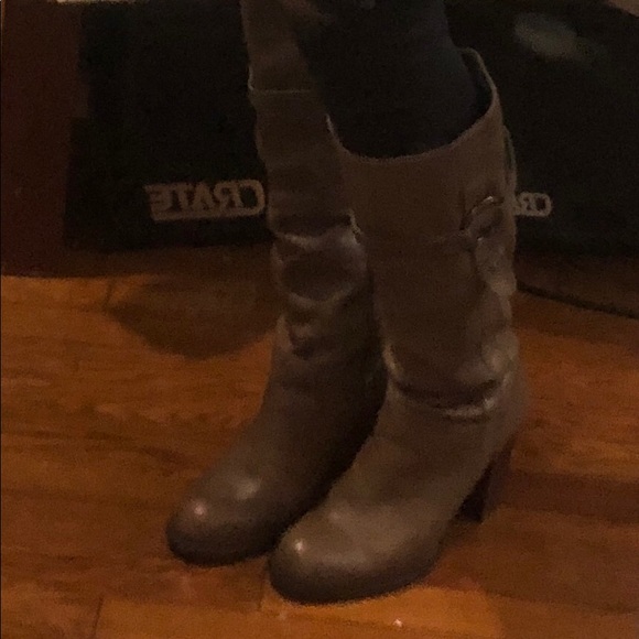 Tan, Leather Heeled Boots - Picture 6 of 8